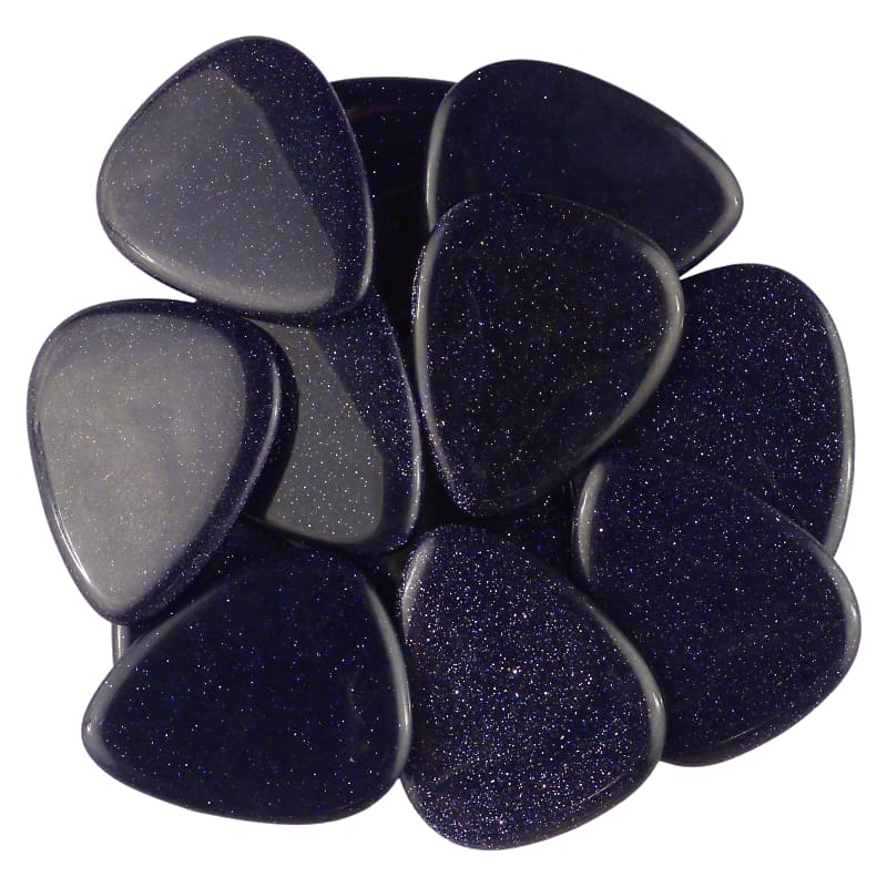 Blue Sandstone Stone Guitar Or Bass Pick - Specialty Handmade Gemstone Exotic Plectrum - 12 Pack New image 1