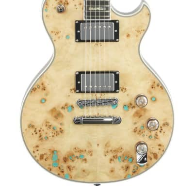 Schecter Solo II Custom Electric Guitar Natural Burl Turquoise image 3
