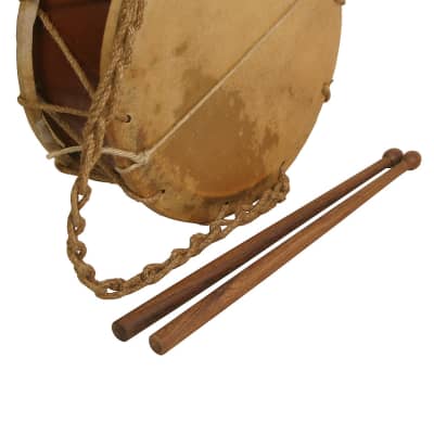 Early Music Shop 9" Tabor Drum Goatskin Heads Hemp Snare and Sticks image 1