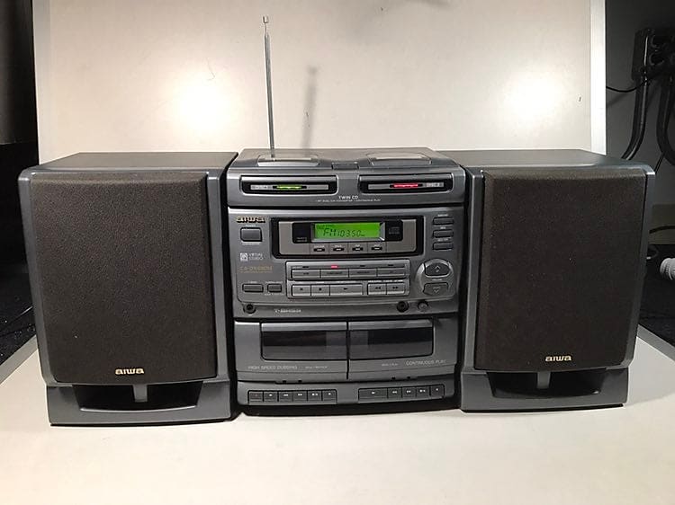 Aiwa CA-DW680M Grey Boombox Twin CD Player Dual Tape Deck | Reverb