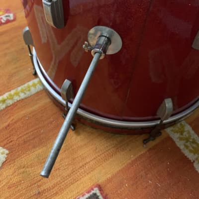 Leedy & Ludwig 14 x 20 Bass Drum 1950s Red Sparkle *No Extra Holes* image 10