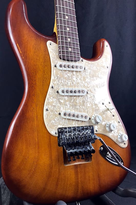 Custom/Hybrid Stratocaster, Relic, Floyd Rose, Mahogany Body/Birdseye Maple Neck, Honeyburst image 1