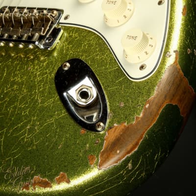 Fender Custom Shop Eddie's Guitars Exclusive Dealer Select Roasted 1963 Stratocaster Heavy Relic - Chartreuse Sparkle image 20