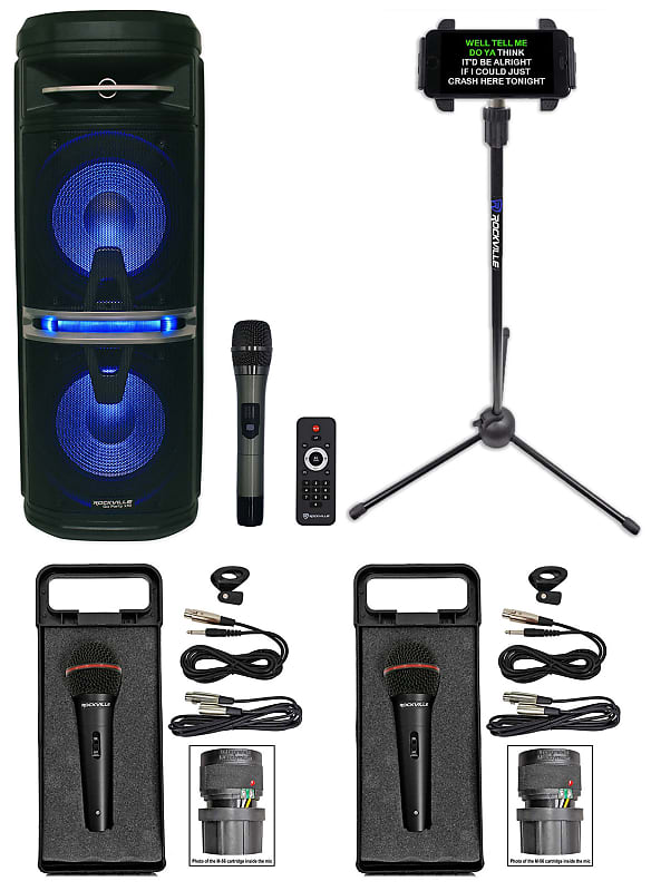 Rockville Go Party X10 Rechargeable Karaoke Machine System+3 Reverb