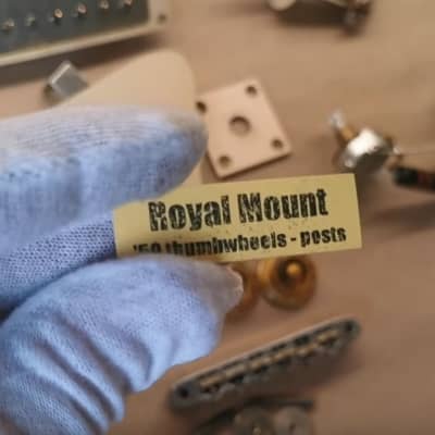 Gibson AGED soft brass 50 thumbwheels + posts for vintage ABR-1 bridge Les Paul Royal Mount 2025 - Nickel image 7