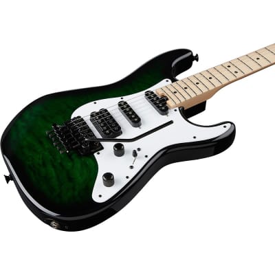 Jackson USA Signature Adrian Smith San Dimas DKQM Electric Guitar Transparent Green Burst image 5