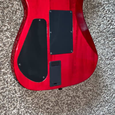 Jackson SLATXMGQ 3-6 neckthru Soloist Electric Guitar - Quilted Top in Trans Red Floyd rose emg pickups ohsc image 6