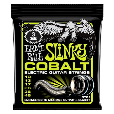 Ernie Ball Regular Slinky Cobalt Electric Guitar Strings 3 Pack - 10-46 Gauge image 1