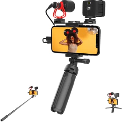 Mirfak Vlog Kit MVK01 Includes Extension Pole, LED Fill Light, Microphone and Tripod image 1