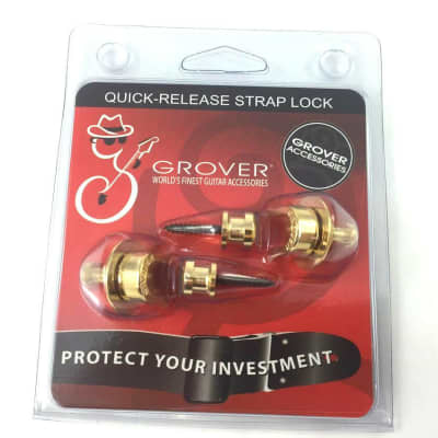 Grover GP800G Quick Release Strap Locks, Gold (Set of 2) image 1