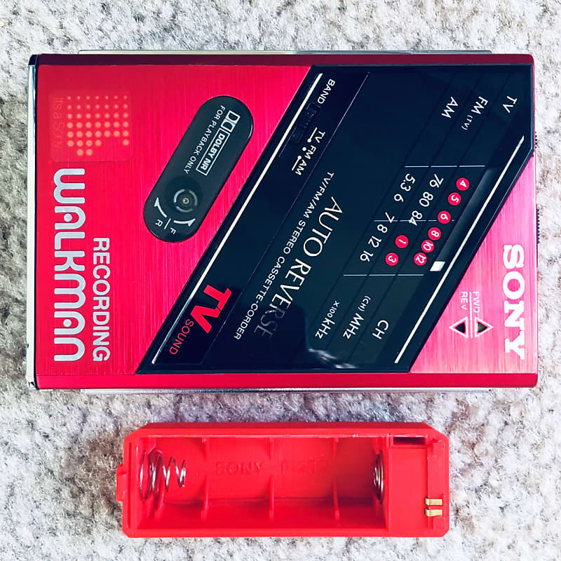 [RARE] Sony WM F202 Walkman Cassette Player, Super Rare Red !! Tested &  Working !!