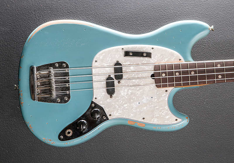 Jmj Road Worn Mustang Bass Faded Daphne Blue Reverb 9908