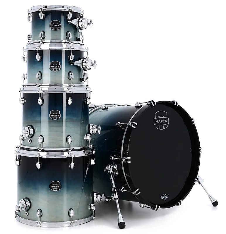 Mapex Saturn 5-piece Studioease Shell Pack - Teal Blue Fade 2023 - Teal Blue Fade - Authorized Mapex Dealer image 1