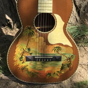 1920s Stromberg-Voisinet (Kay) Hawaiian Themed Parlor Guitar - Very Cool! image 1