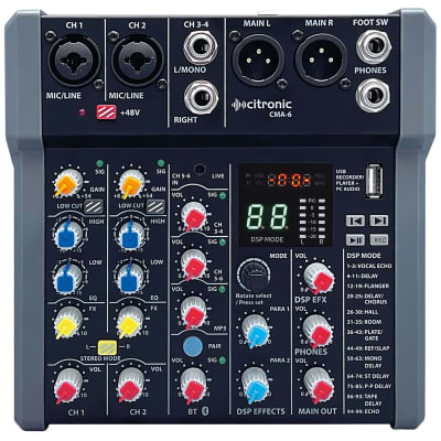 Citronic CMA-6 Compact Mixer with DSP FX and BT/USB image 2
