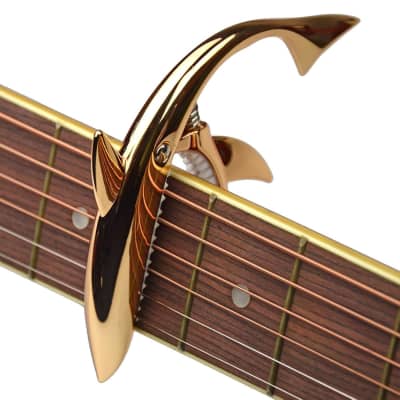 Imelod Zinc Alloy Guitar Capo Shark Capo for Acoustic and Electric Guitar  with Good Hand Feeling, No Fret Buzz and Durable(Black)