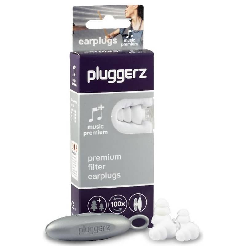 Pluggerz Earplugs Music Premium hearing protection, white Reverb