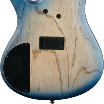 Ibanez SR605E Electric Bass, 5-String, Cosmic Blue Starburst Flat image 7