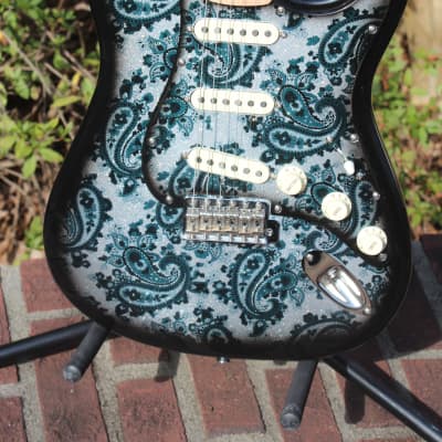 McCarthy Black Forest  Paisley Stratocaster 2018 - Paisley Green Black & Silver for sale