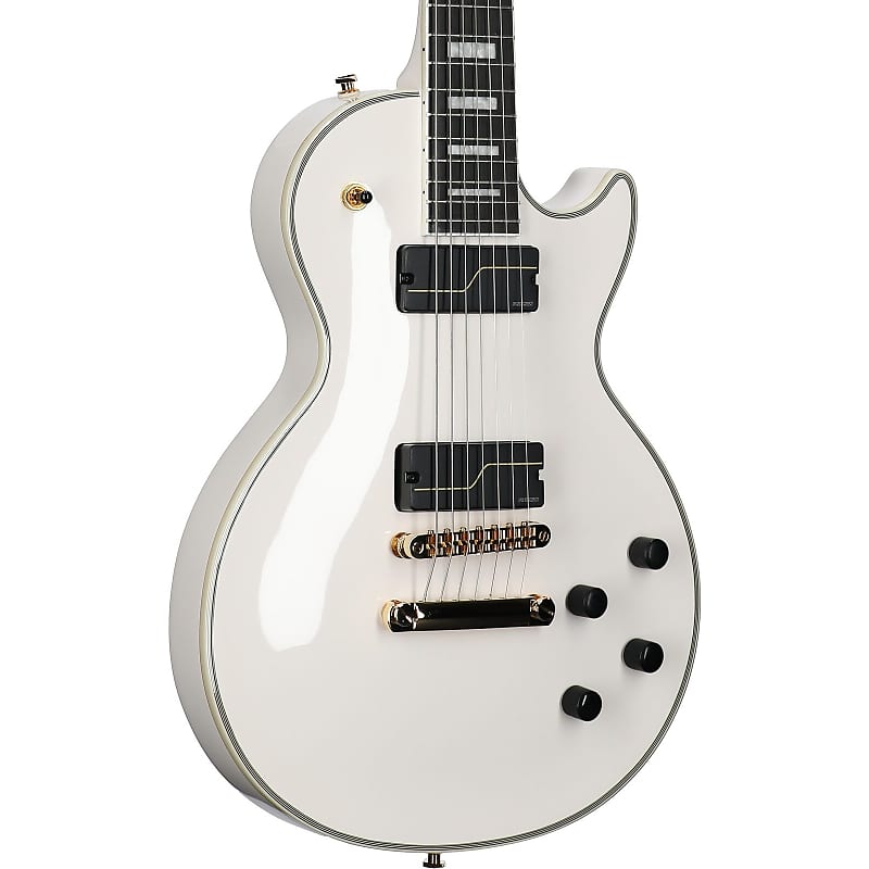 Epiphone Matt Heafy Les Paul Custom Origins Electric Guitar, 7-String (with Case), Bone White image 1