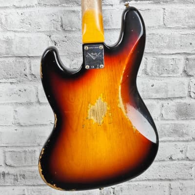 Fender Custom Shop 1961 Jazz Bass Heavy Relic, 3A Rosewood Fingerboard, 3-Color Sunburst image 6