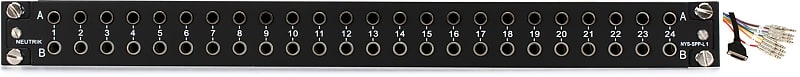 Neutrik NYS-SPP-L1 48-point 1/4" TRS Balanced Patchbay  Bundle with Hosa DTP-802 8-channel DB25 to 1/4 inch TRS Snake - 6.6 foot image 1