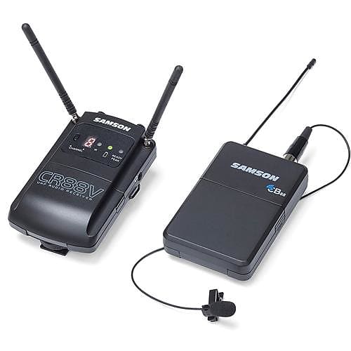 Samson Concert 88 Camera UHF Wireless Lavalier Microphone System, Includes CR88V Micro Receiver, CB88 Beltpack Transmitter, LM10 Lavalier Microphone, image 1