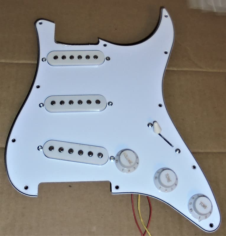 Loaded SSS Import Strat Style White Pickguard Fully Wired | Reverb