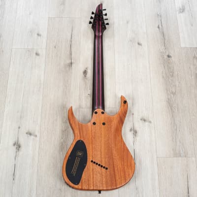 Mayones Duvell Elite VF 7 Multi-Scale 7-String Guitar, Trans Jeans Black Red Burst Satin image 5
