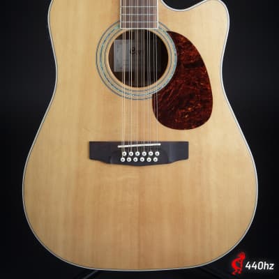 Cort MR710F NAT Solid Sitka Spruce/Mahogany Dreadnought Cutaway with Electronics Natural for sale