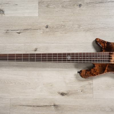 Spector NS Ethos 5 5-String Bass, Poplar Burl Top, Super Faded Black Gloss image 6