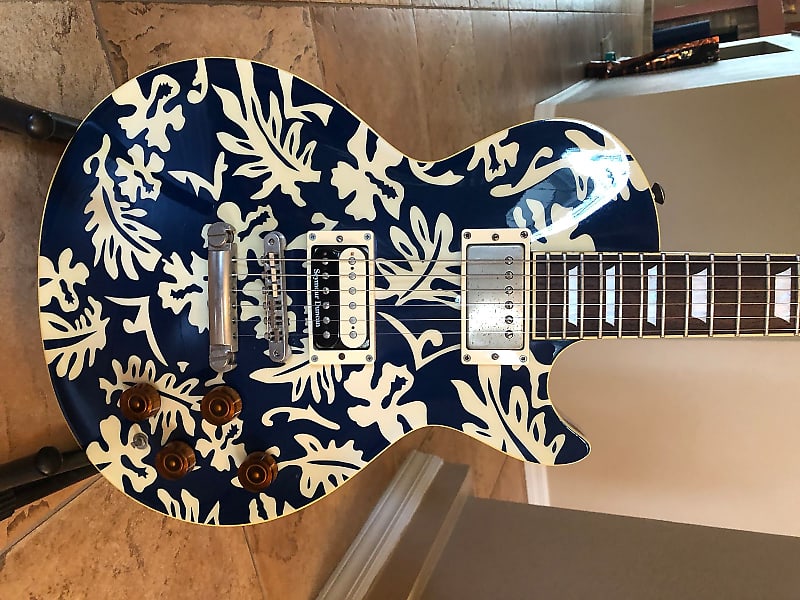 *REDUCED* Edwards ESP E-MA- '98 Aloha Ken Blue White Hibiscus, Only one In  The US, Les Paul Style
