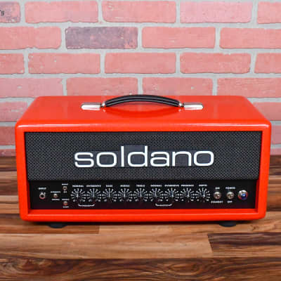 Soldano Custom Shop SLO30 30Watt All Tube Head w/ Matching 2x12 Cab Red Sparkle Tolex With Black Grill and Black Chicken Head Knobs image 7