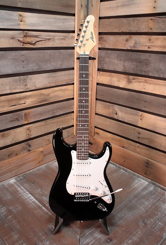 Austin AST-100 Black Classic Double Cutaway Electric Guitar image 1