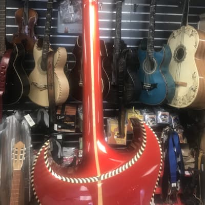 Pasaye  Bajo quinto new red with SKB case and EMG pickup installed image 5