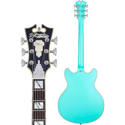 D'Angelico Deluxe DC Semi-Hollow Electric Guitar With Shield Tremolo Matte Surf Green image 4
