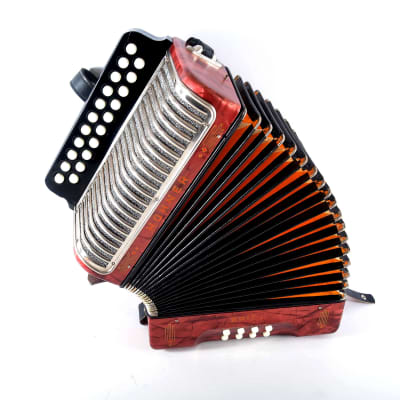 German Made Vintage Top Diatonic Button Accordion Hohner Erica C/F - 8 Bass ~ Squeezebox image 14