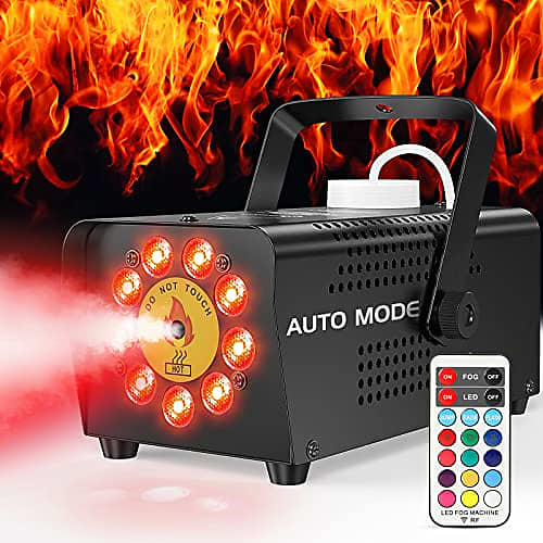Fansteck Fog Machine 15 Colors 9 RGB LED Lights Smoke Machine with Wireless  Remote Control 500W Automotive Portable Haze Machine Continuous Spray 2500  CFM Huge Fog, Ideal for Halloween Stage Parties