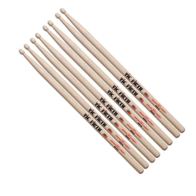 4 Pairs of Vic Firth American Classic Wood Tip ROCK Hickory Drumsticks image 1