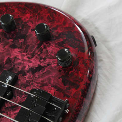 1981 Vantage 525B PJ Rare Made in Japan Vintage 4 String Bass - Purple Red Nebula + Hard Case image 3
