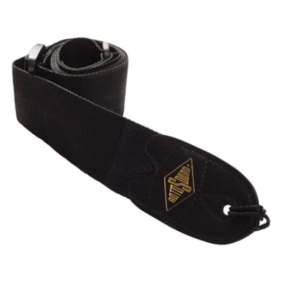 Rotosound STR1 High Quality Strap With Leather Ends - Black for sale