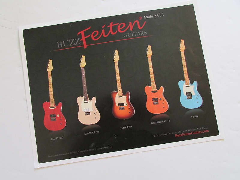 Buzz Feiten Guitars Double Sided Color Flyer VG Reverb