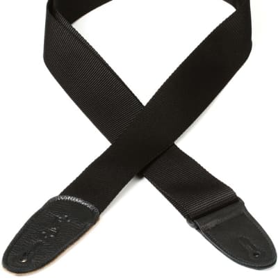 Levy's M8 2" Woven Poly Guitar Strap w/Leather Ends - Black Extra Long image 1