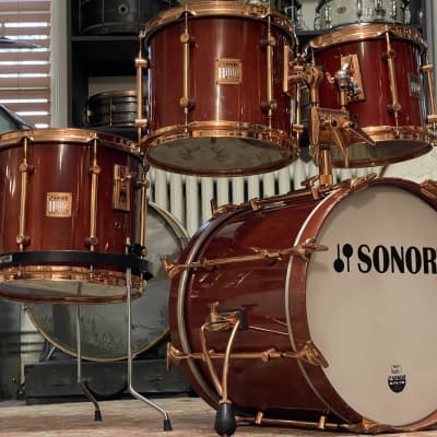 Sonor Hilite Exclusive Red Maple Bop Kit 10/12/14/18 image 2