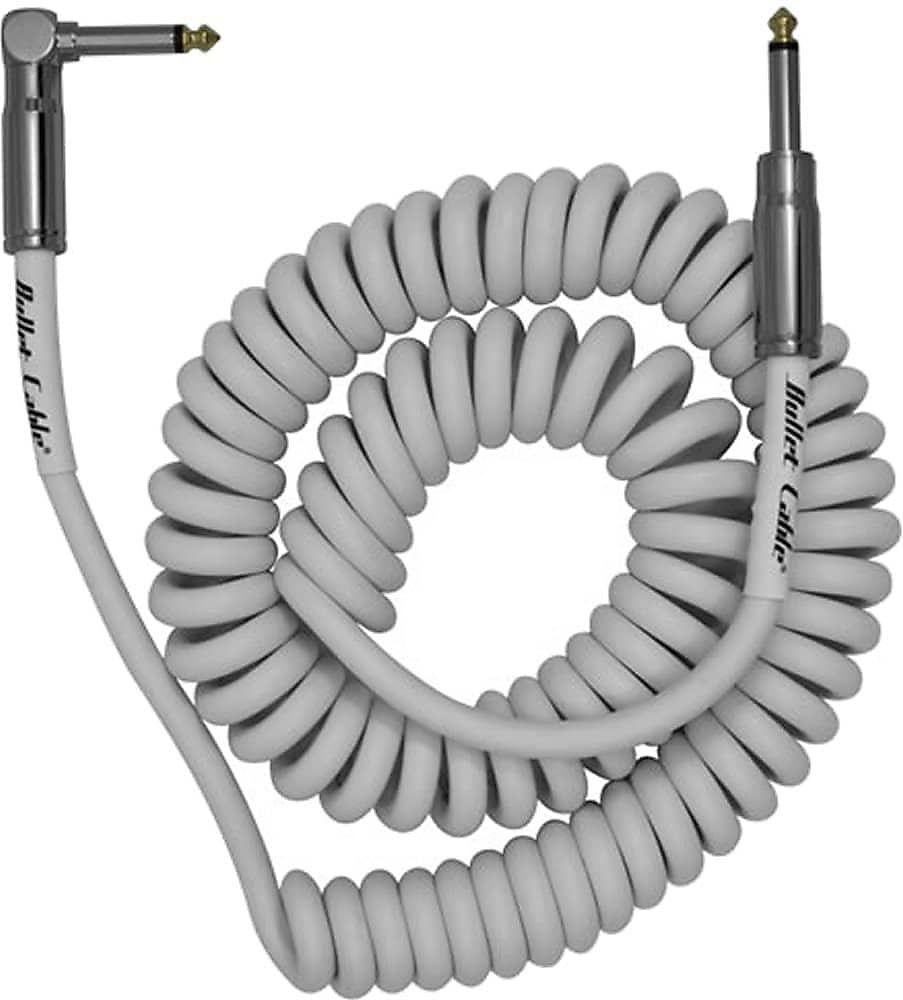 Bullet Cable 15CCW 1/4" TS Coiled Straight to RightAngle Reverb