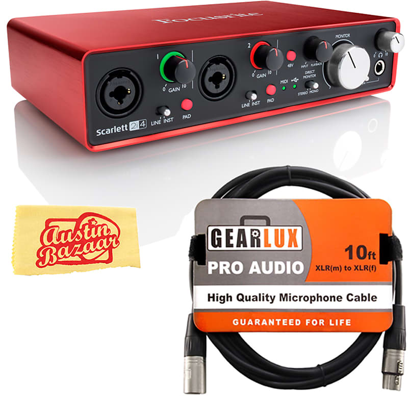 Focusrite Scarlett 2i4 USB Audio Interface w/ XLR Cable | Reverb