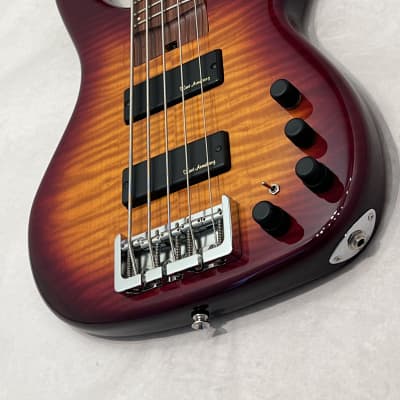 US Masters EP53LA  5 string Bass Guitar Sunburst Flametop made in the USA image 11