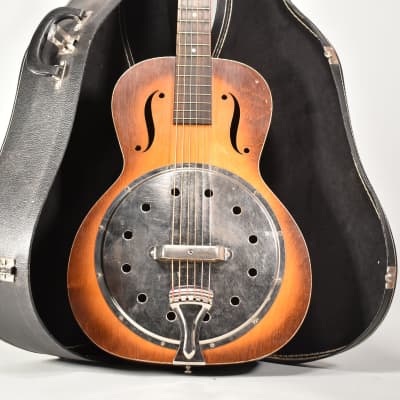 1930s Regal Angelus Model 19 Sunburst Finish Resonator Acoustic Guitar w/SSC image 2