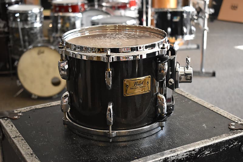 Used Pearl Masters Studio Birch 8x10 Rack Tom Drum in Black | Reverb