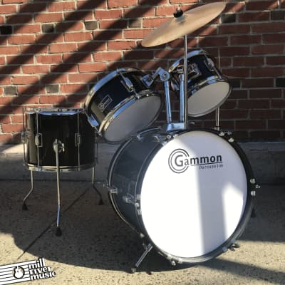 Gammon Percussion Junior 5-Piece Drum Set Black 5pc image 1